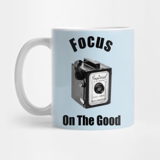 Vintage 1960s Box Camera - Focus - Black Text Mug